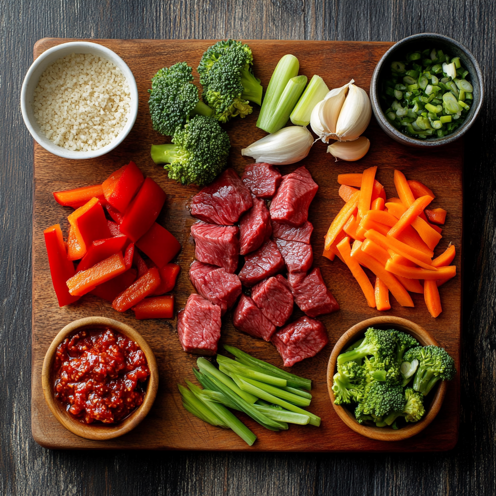 Beef Stir Fry ingredients