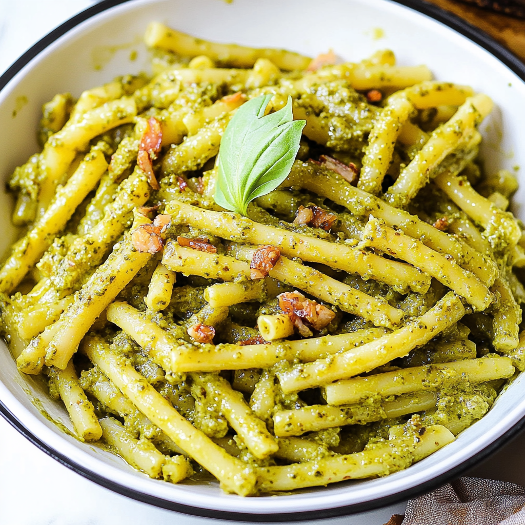 Casarecce Pasta with Basil Pesto