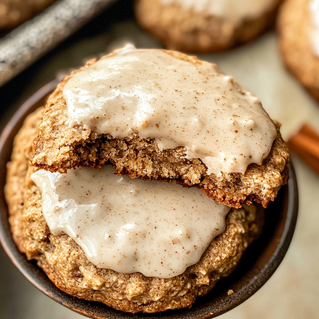 Chai Oatmeal Cookies with Maple Chai Glaze
