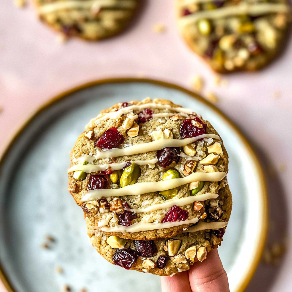 Chewy Pistachio Cranberry Cookies