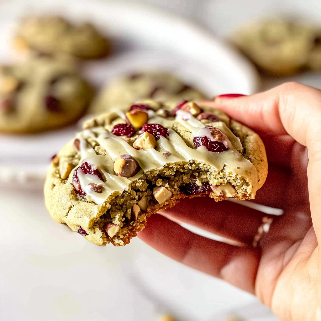 Chewy Pistachio Cranberry Cookies