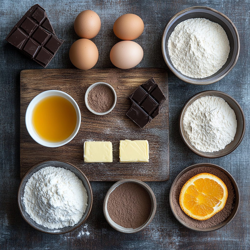 Chocolate orange tart ingredients