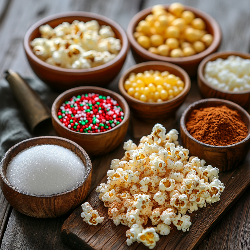Christmas Popcorn ingredients