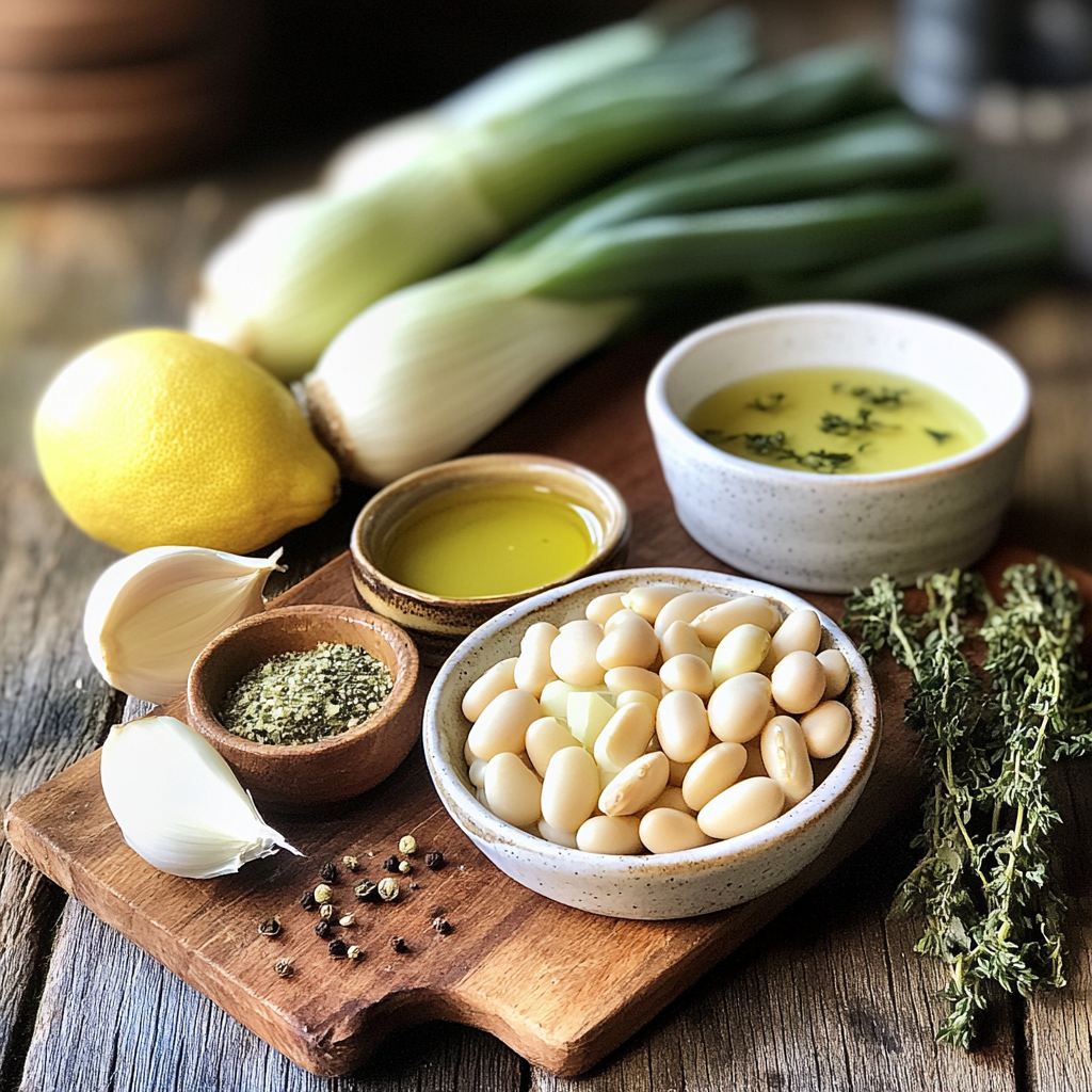 Creamy Butter Beans with Leeks & Lemon ingredients