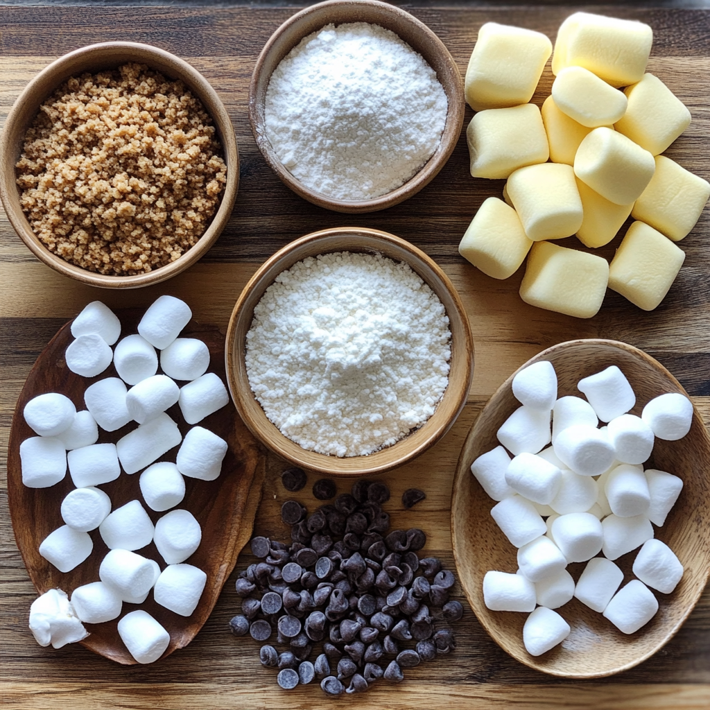 Gooey Marshmallow-Stuffed S'mores Cookies ingredients
