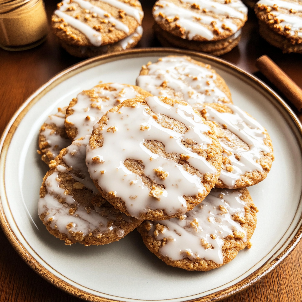 Iced Gingerbread Oatmeal Cookies