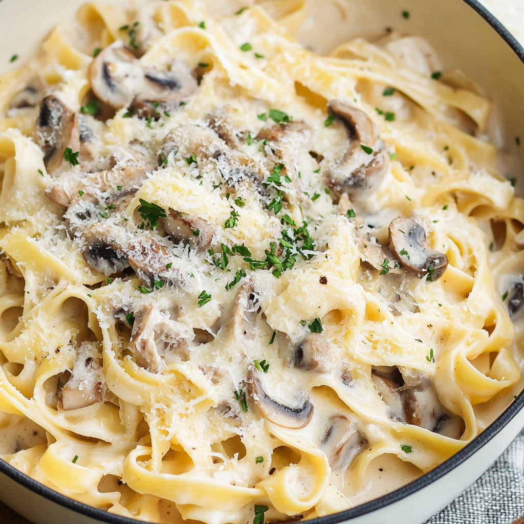 Mushroom Cream Sauce Pasta