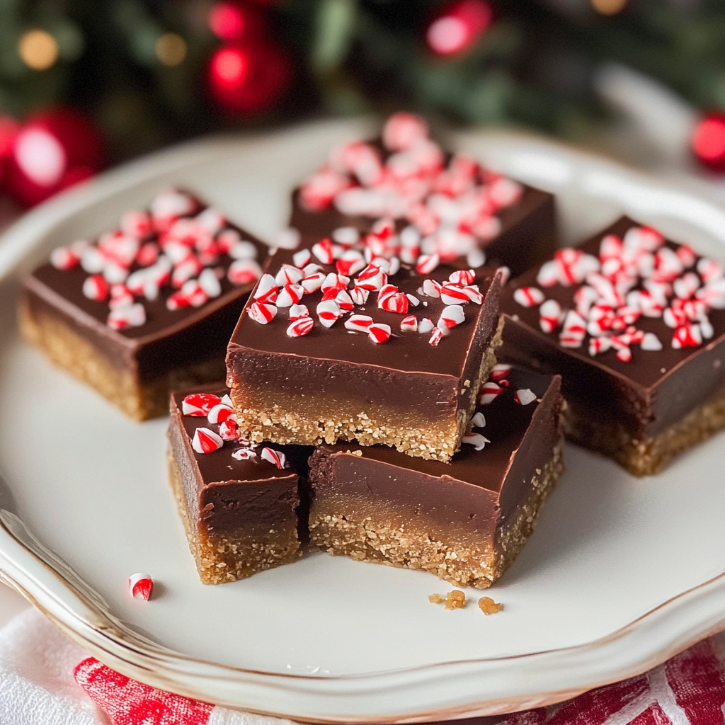 No-Bake Chocolate Peppermint Squares