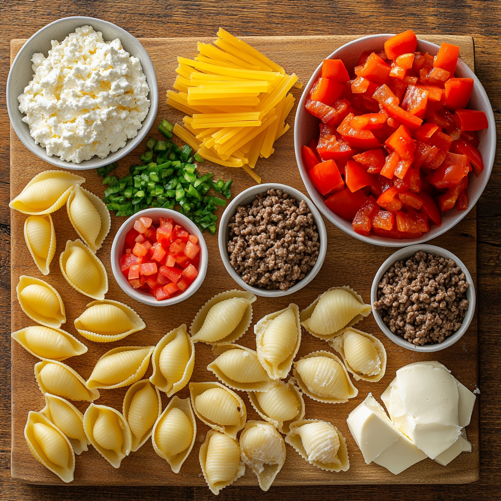 Philly Cheese Steak Stuffed Shells ingredients