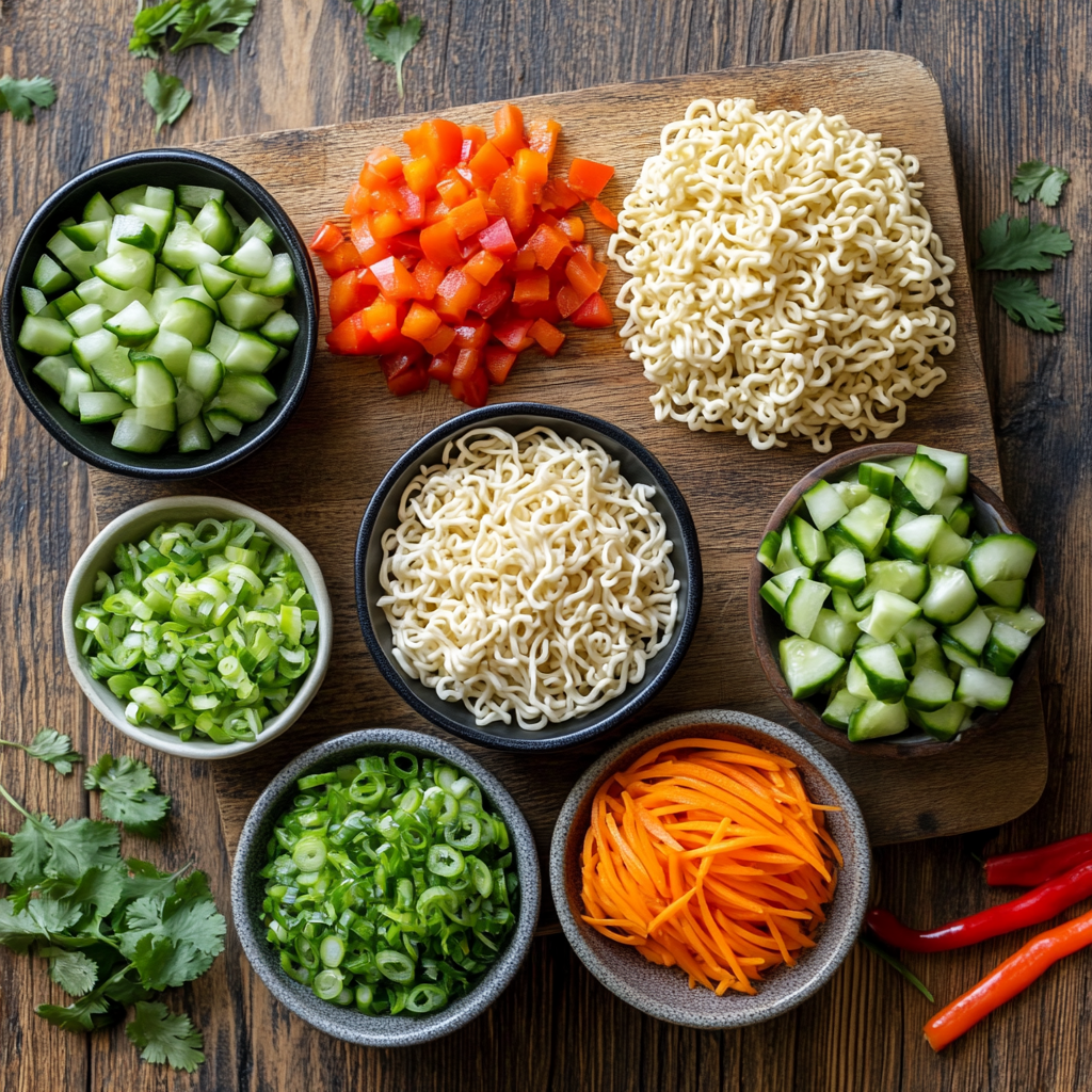 Ramen Noodle Salad ingredients
