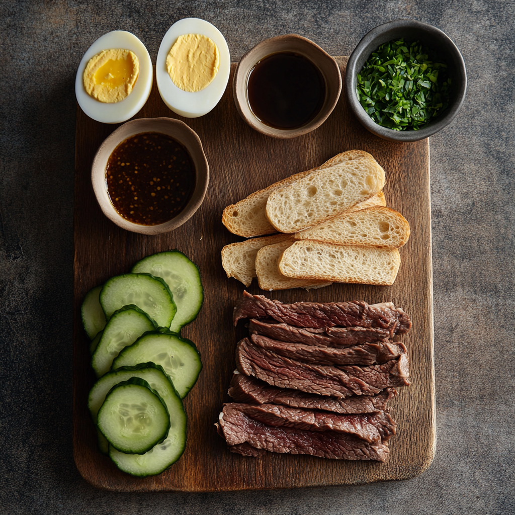 Satay Beef Egg Sandwich ingredients