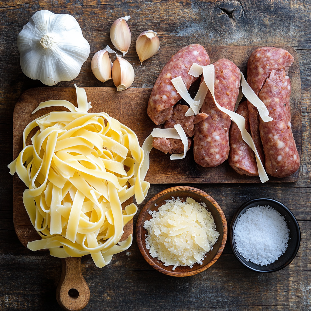 Sausage Alfredo Pasta ingredients