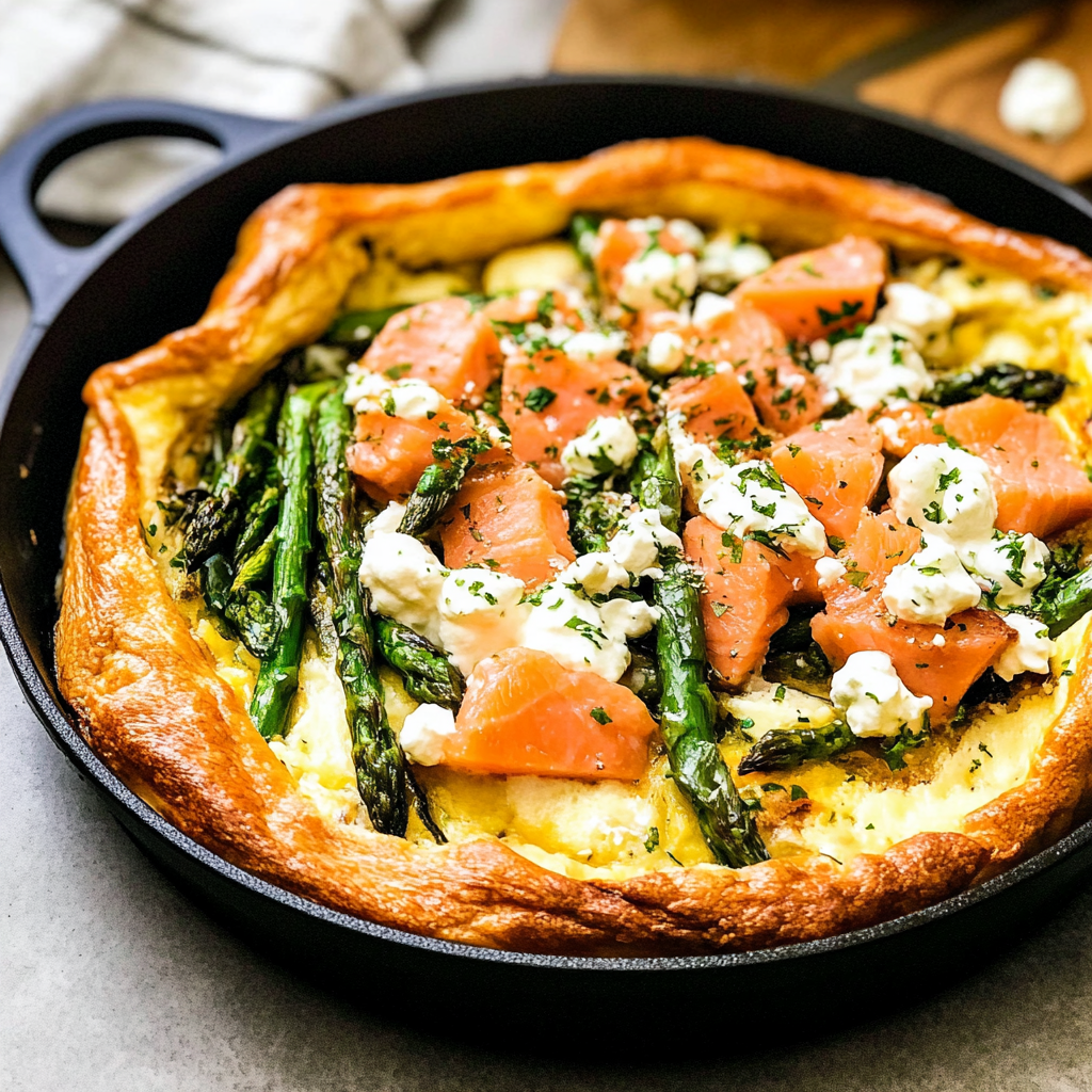 Savory Dutch Baby with Smoked Salmon & Asparagus