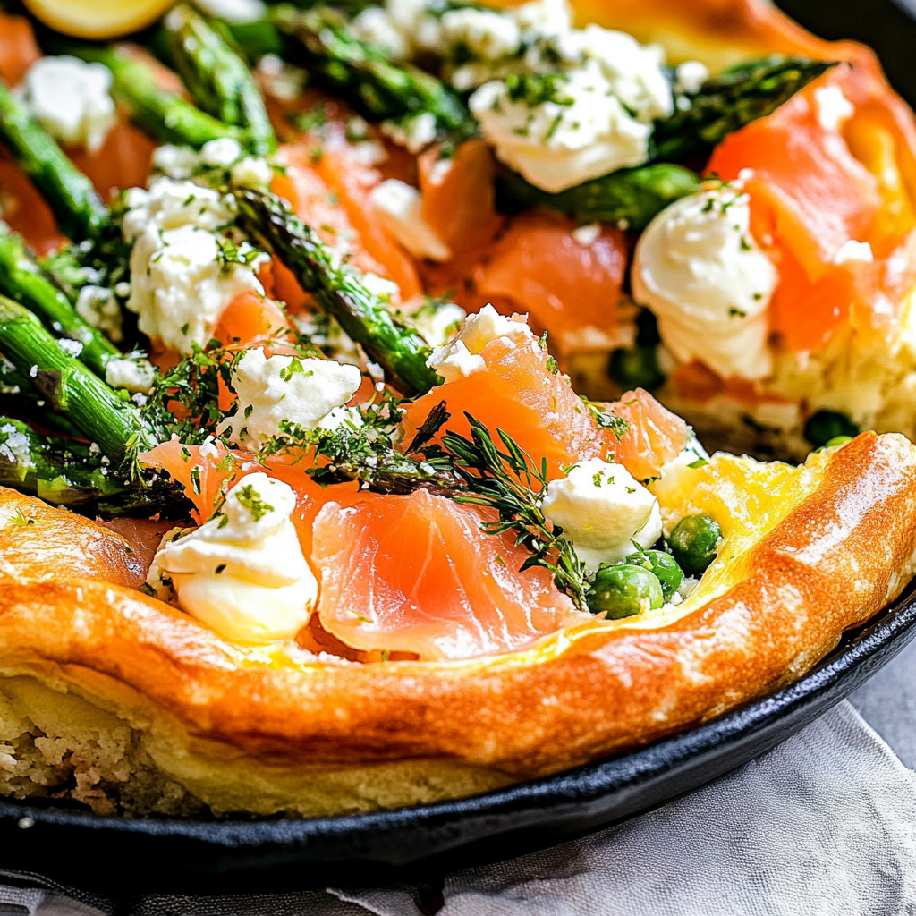Savory Dutch Baby with Smoked Salmon & Asparagus
