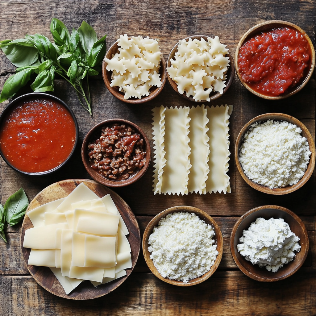 Skillet Lasagna ingredients