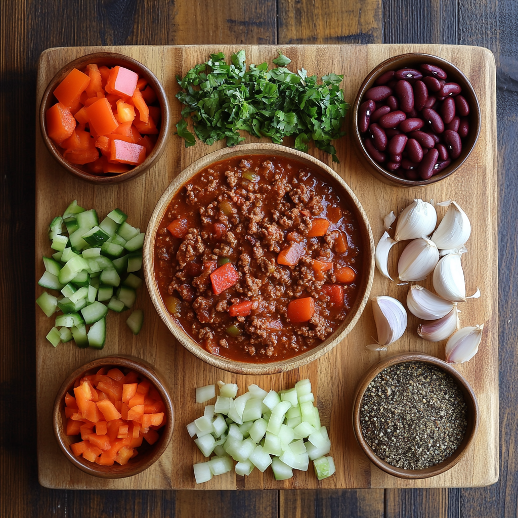 Slow Cooker Chili ingredients