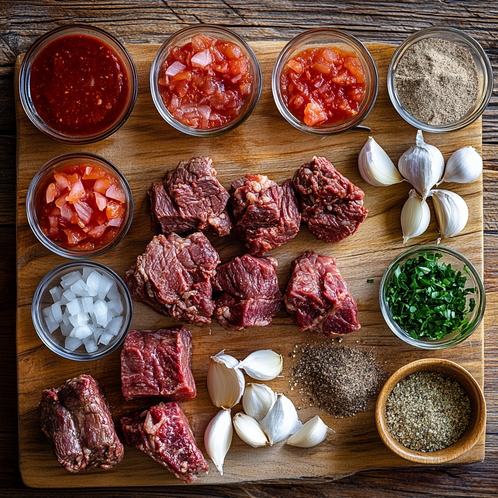 Slow Cooker Salsa Beef ingredients