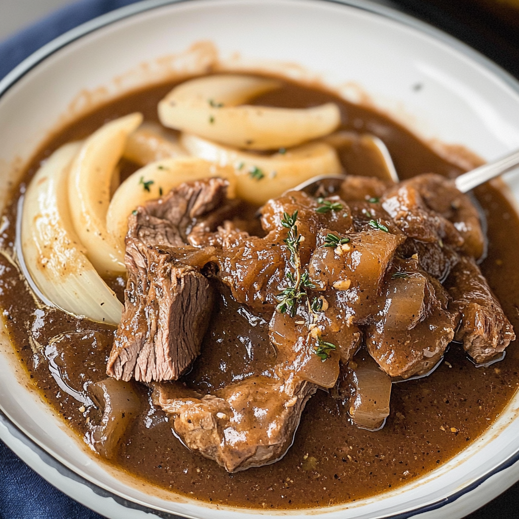 Slow Cooker Steak and Onions