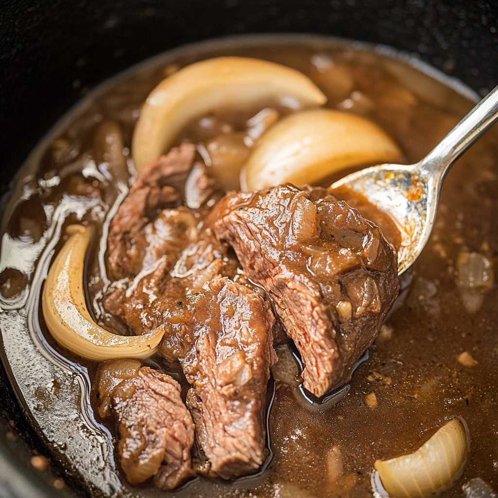 Slow Cooker Steak and Onions