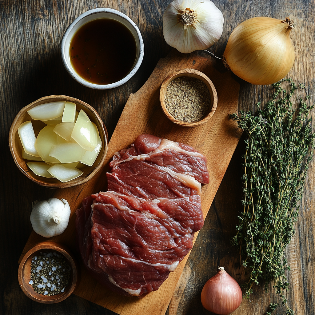 Slow Cooker Steak and Onions ingredients