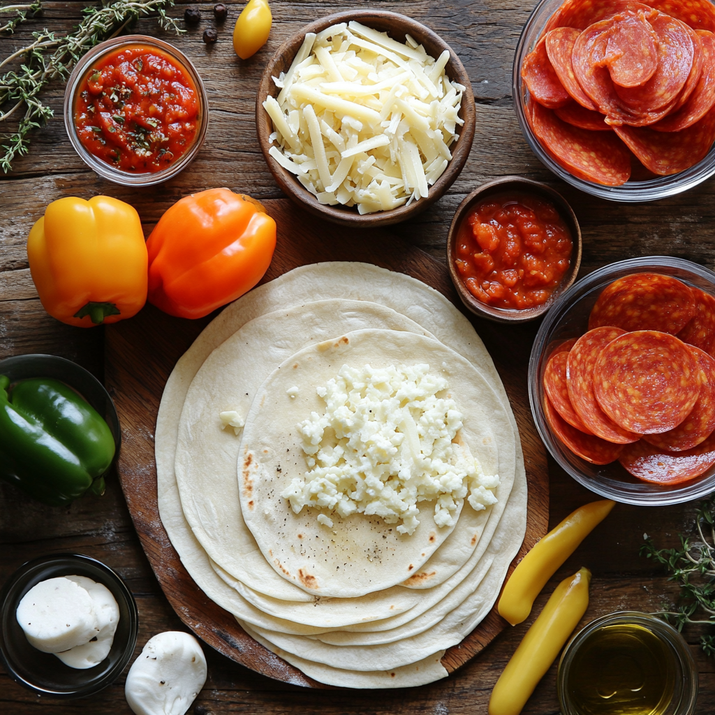 Tortilla Pizza ingredients