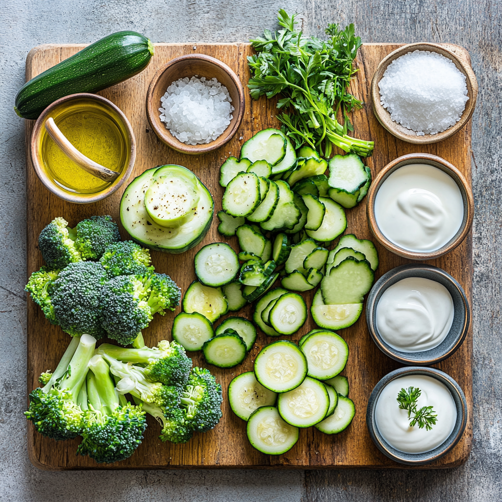 Zucchini, Broccoli, and Leek Soup ingredients