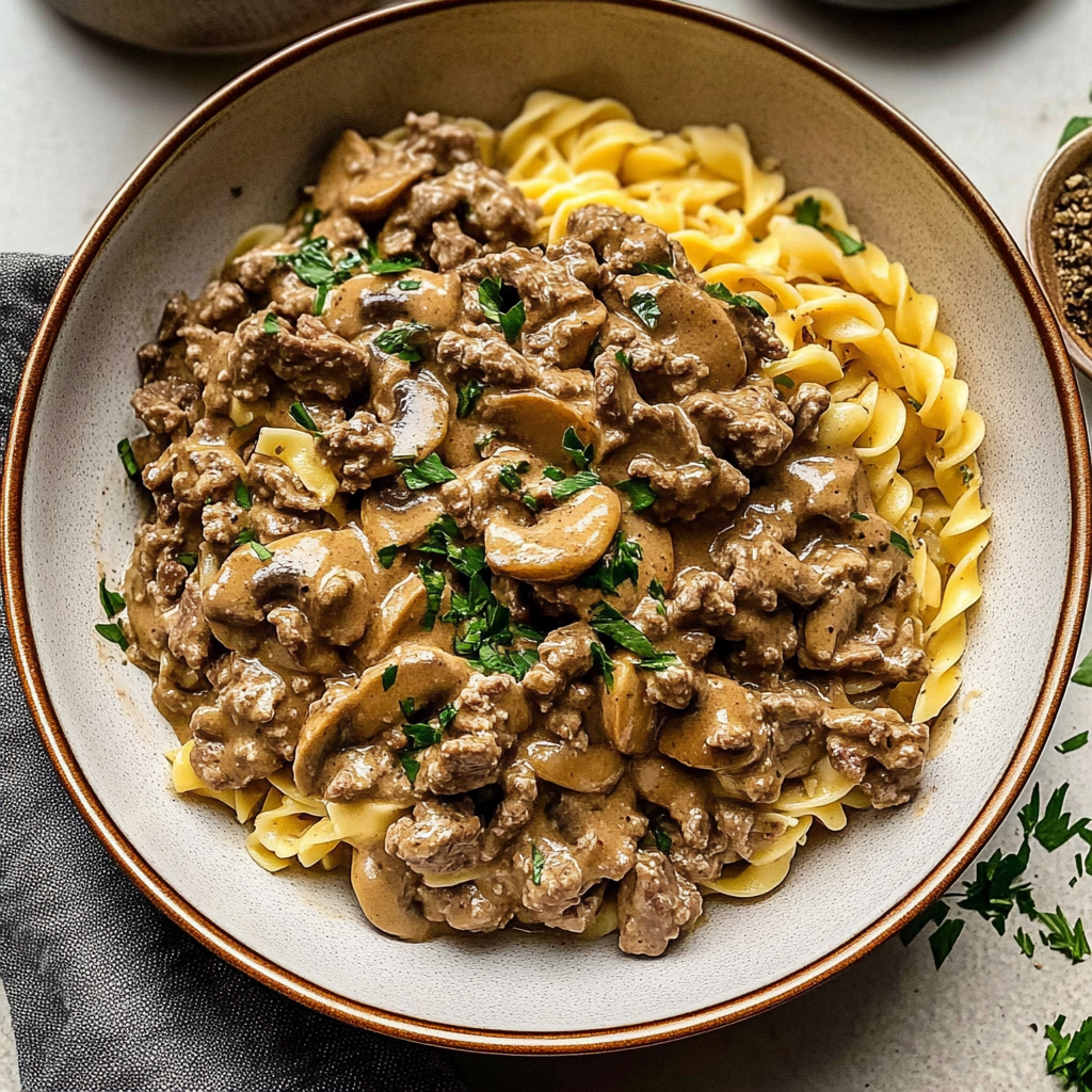 beef stroganoff with ground beef
