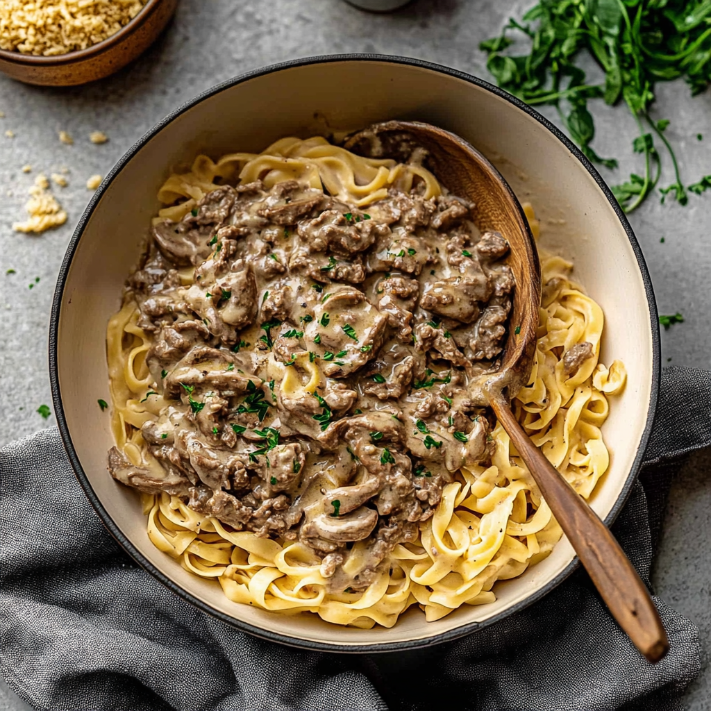beef stroganoff with ground beef
