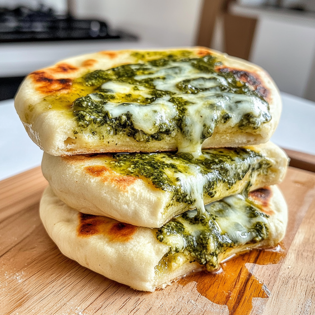 Cheesy Spinach Stuffed Flatbreads
