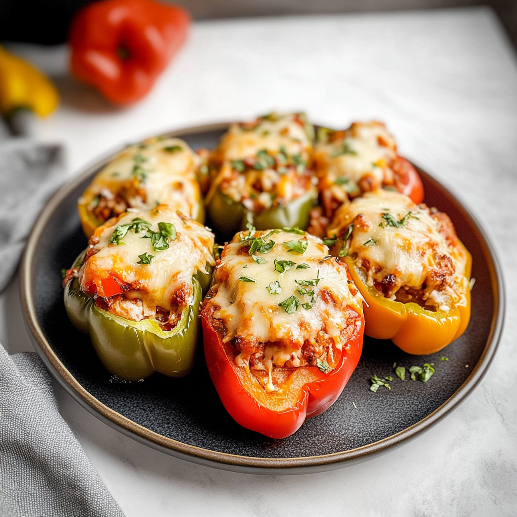 Chicken Parmesan Stuffed Peppers