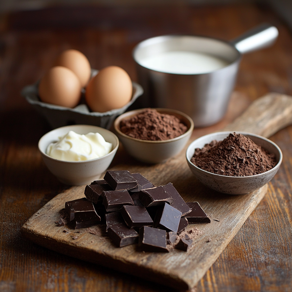 Chocolate Mousse ingredients