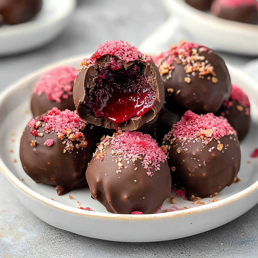 Dark Chocolate Raspberry Truffles