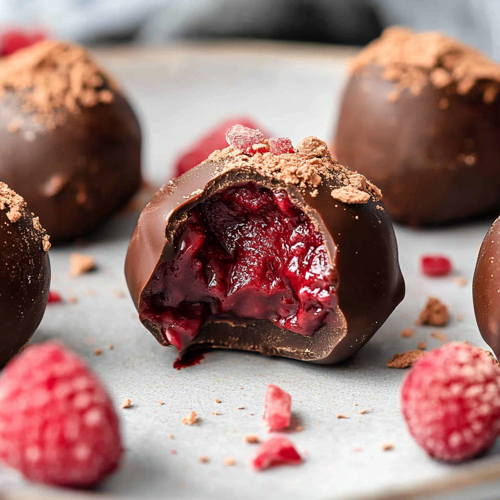 Dark Chocolate Raspberry Truffles