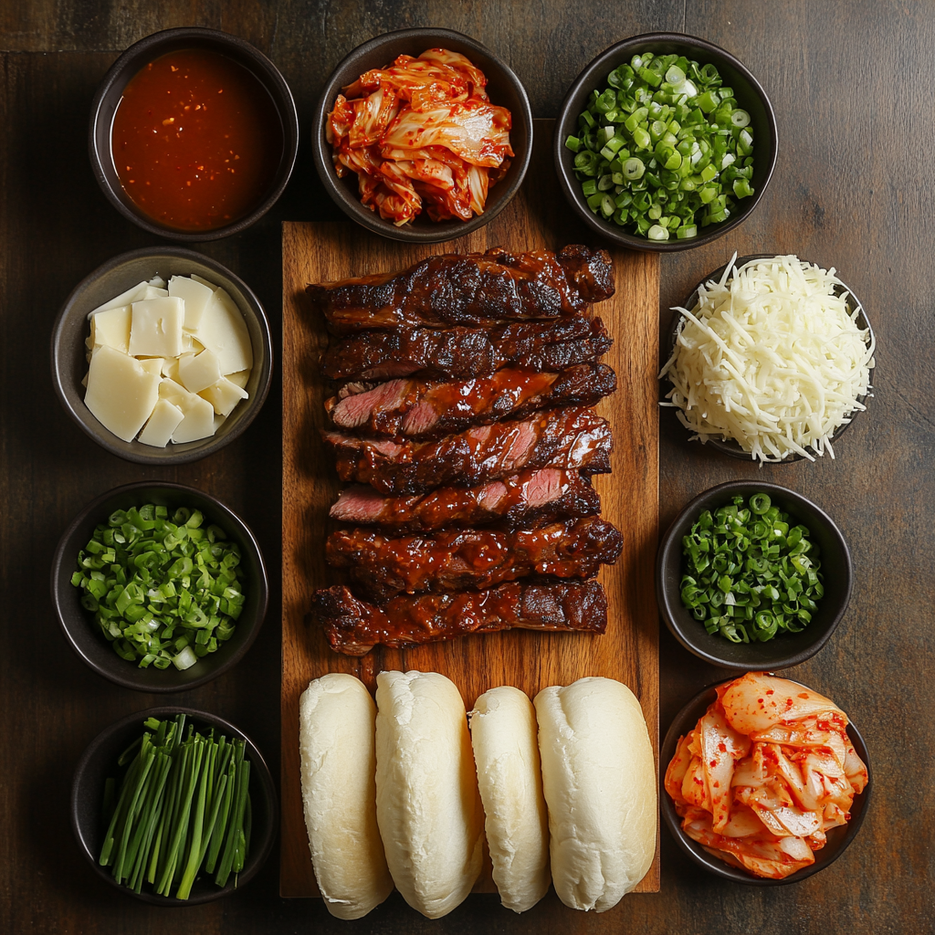 Korean-Inspired Kimchi Bulgogi Cheesesteak ingredients
