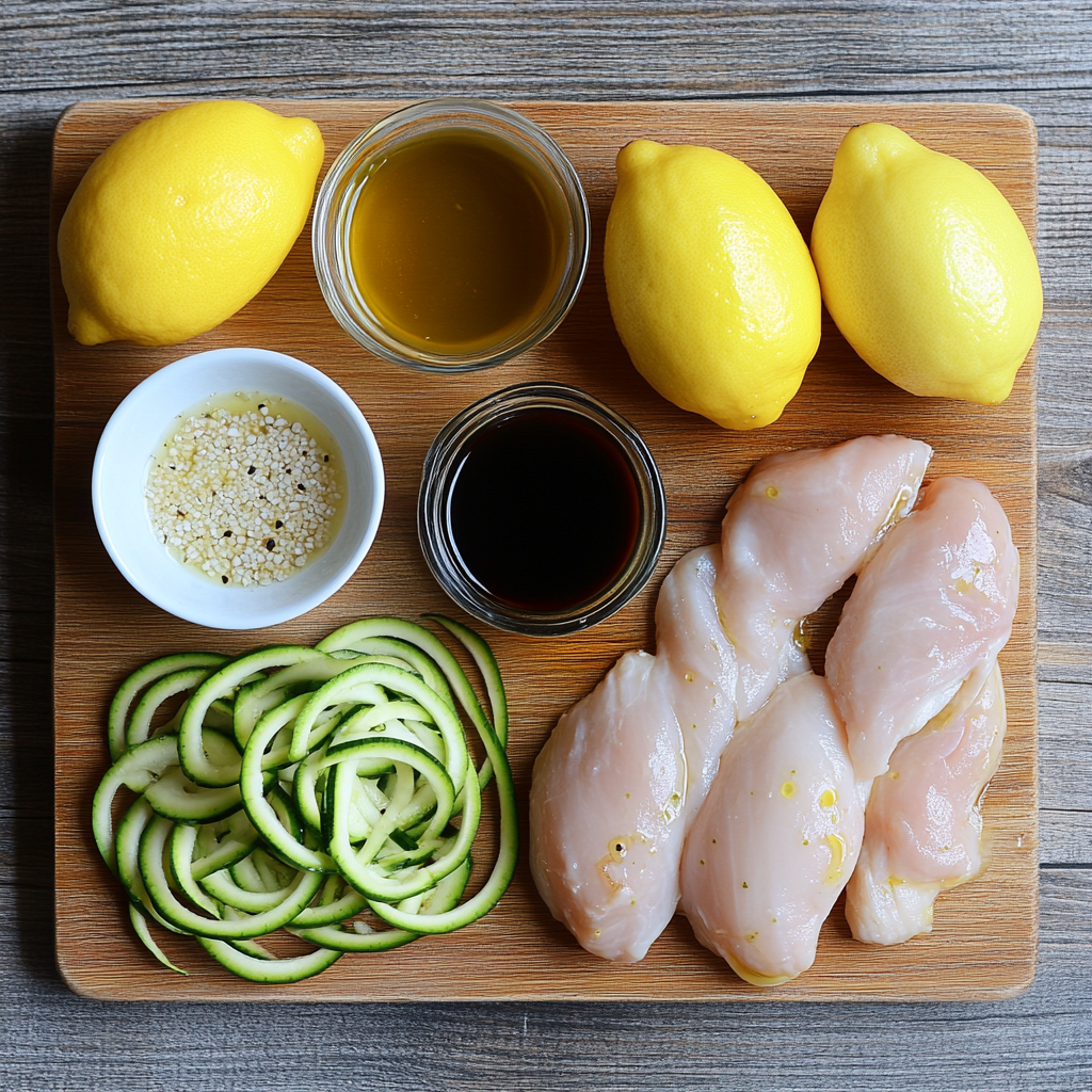 Lemon Garlic Chicken Zoodles ingredients