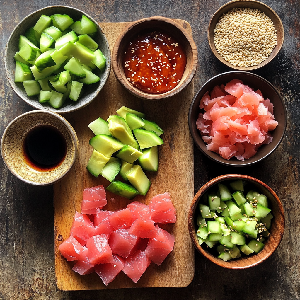 Poke Bowl ingredients