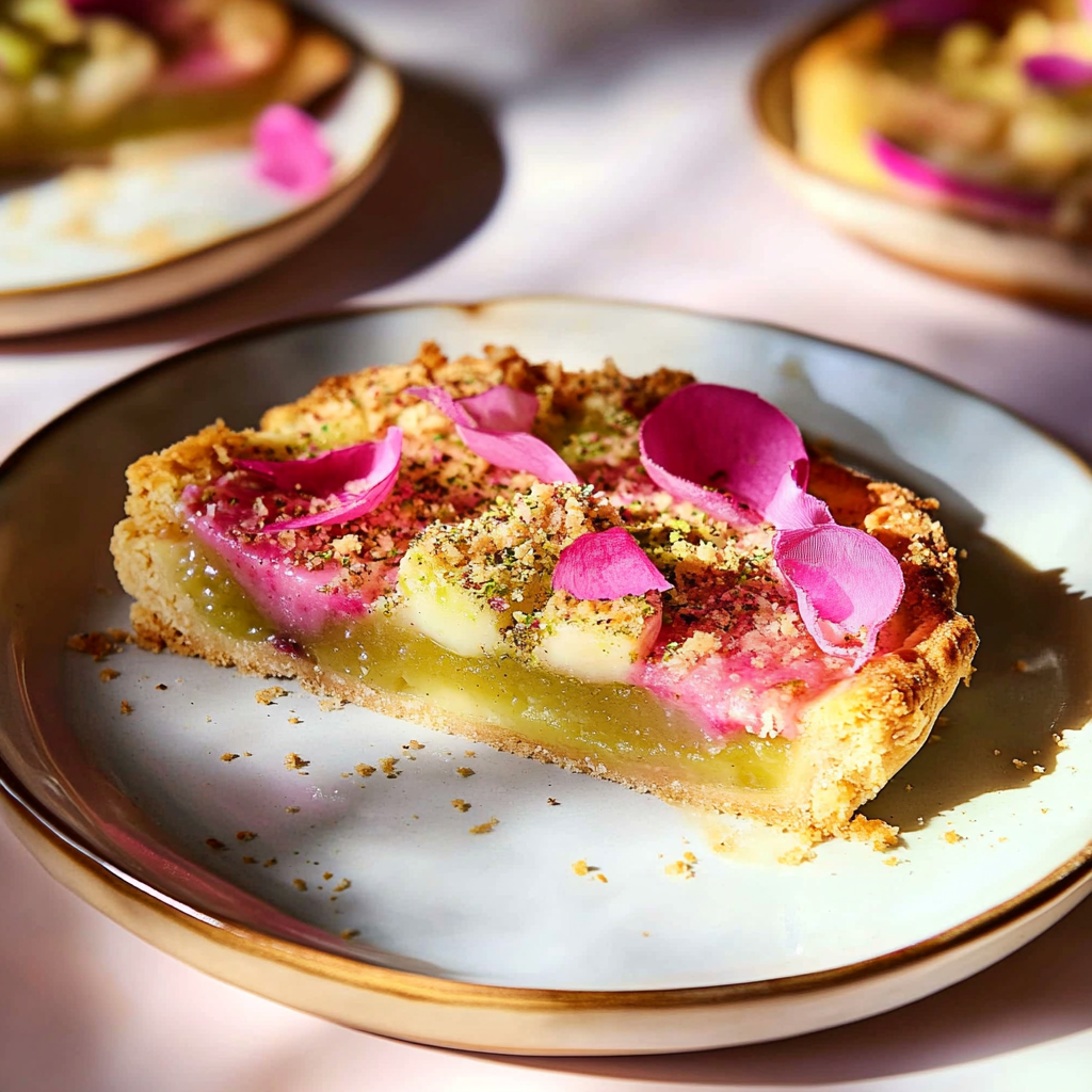 Rhubarb Galette with Pistachio Frangipane