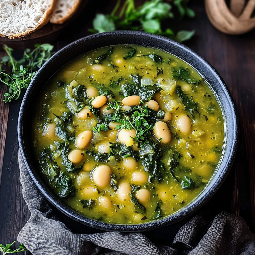 Spinach, Lentil, and Butter Bean Soup