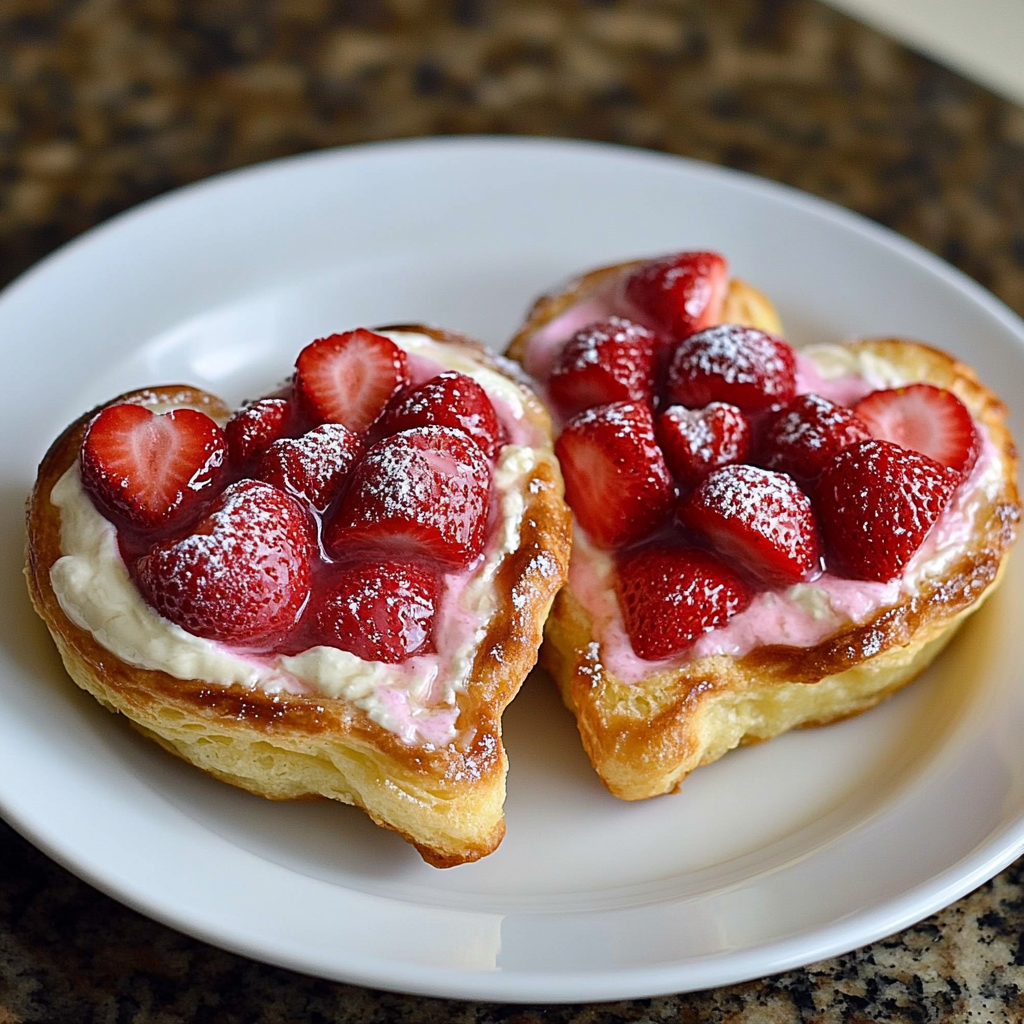 Strawberry Cream Cheese Heart Danishes