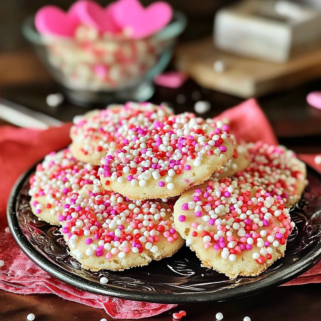 Valentine Sprinkle Cookies