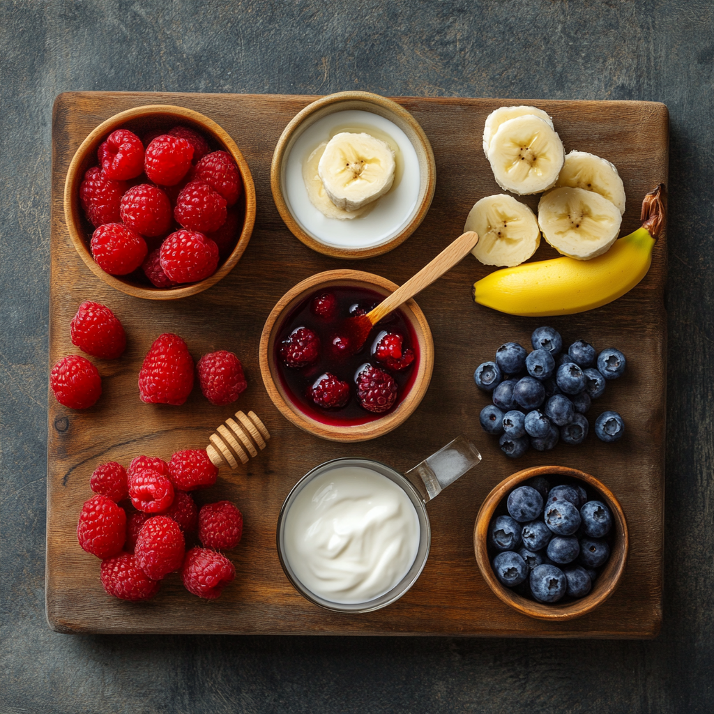 mixed berry smoothie ingredients