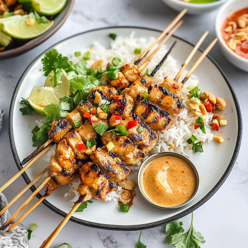 Chicken Satay with Peanut Sauce