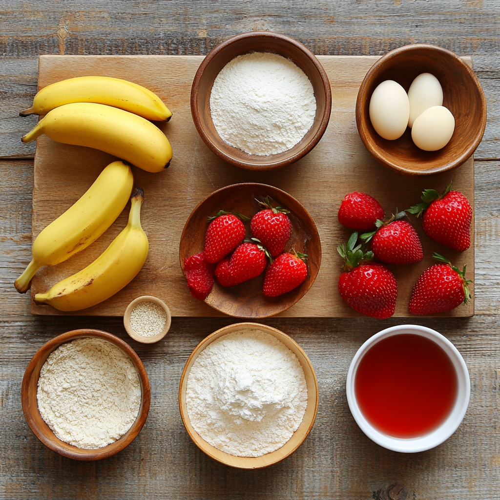 Gluten-Free Strawberry Banana Donuts ingredients