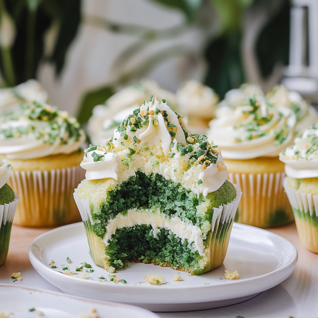 Pistachio St. Patrick’s Day Cupcakes