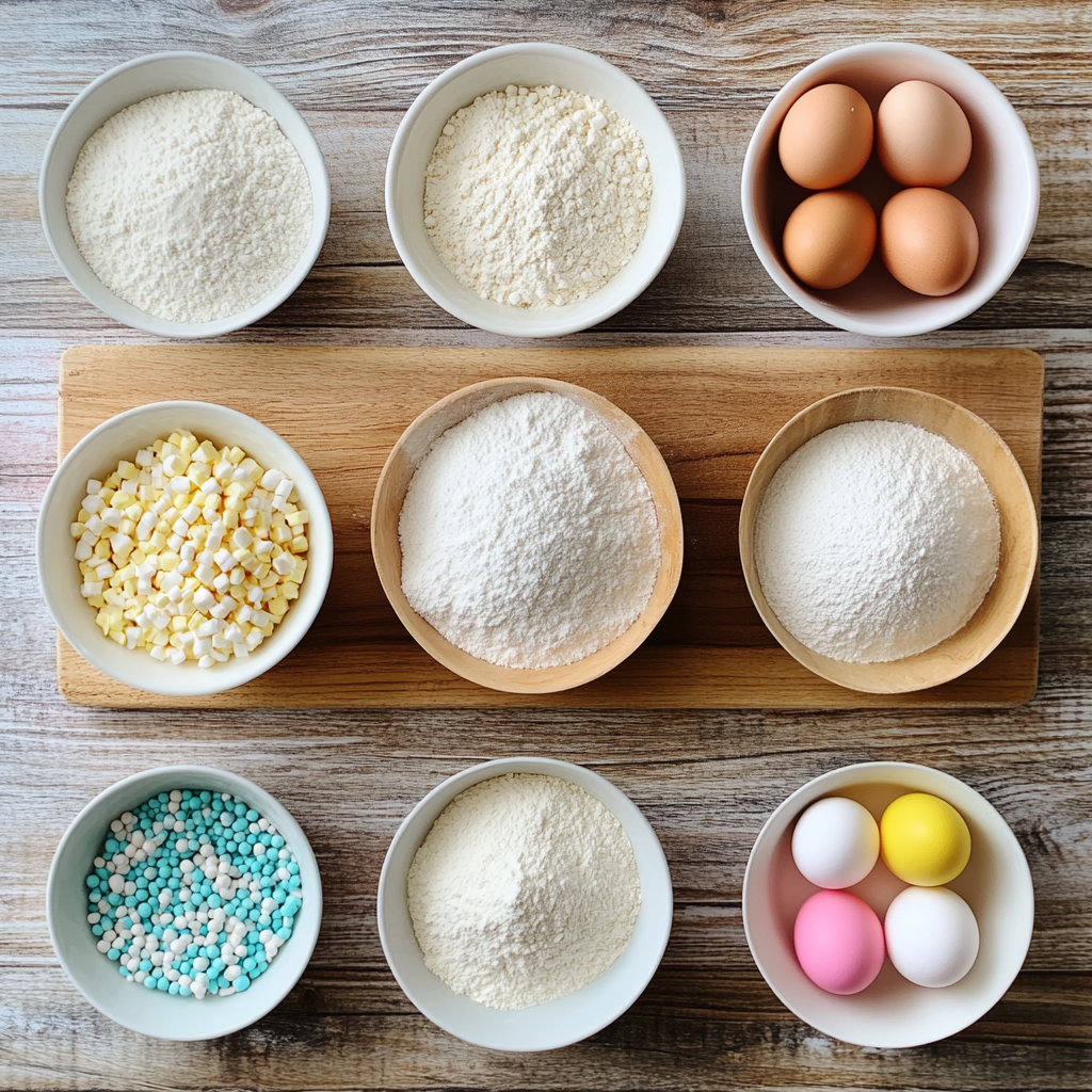 Rainbow Layer Cake ingredients