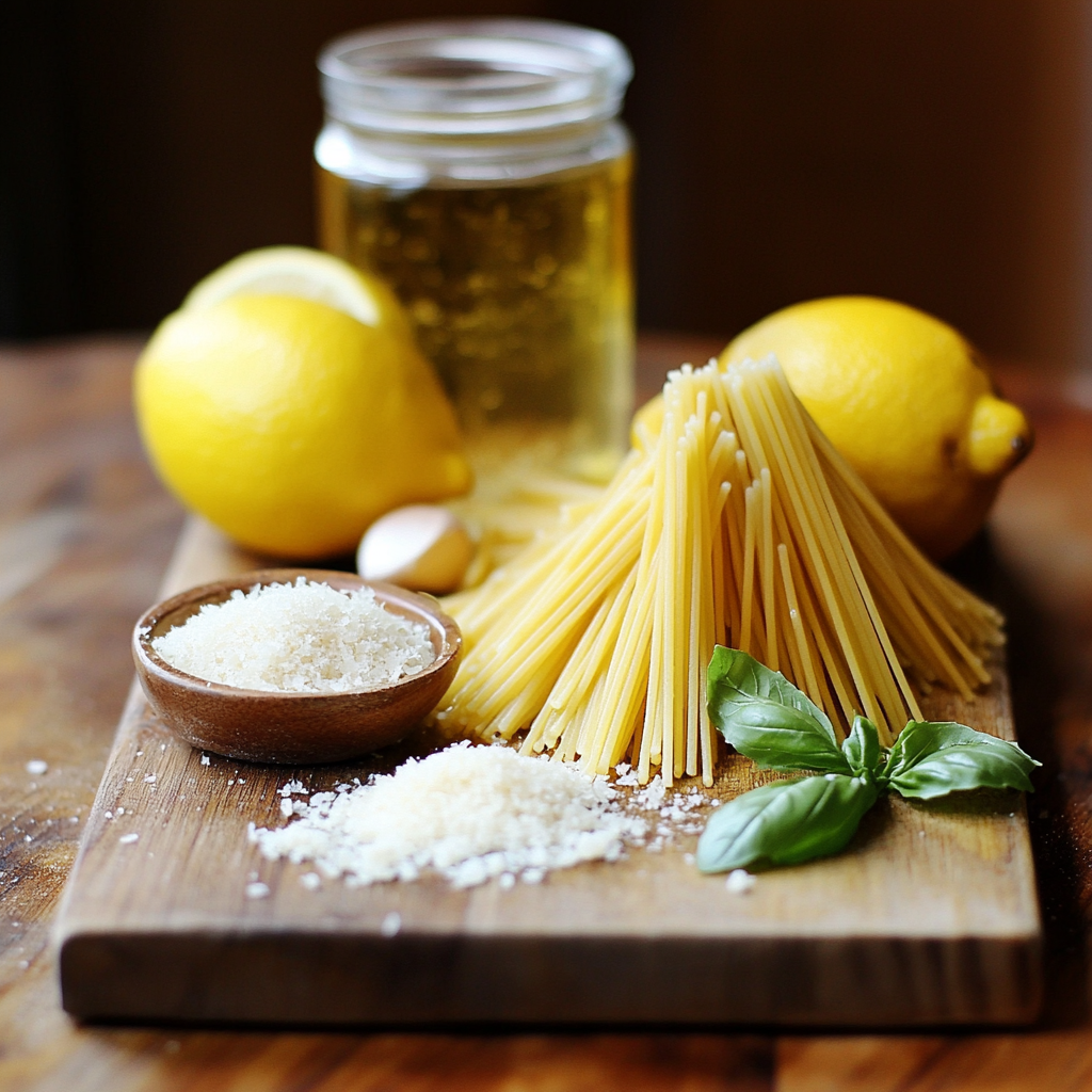 Simple Lemon Pasta ingredients
