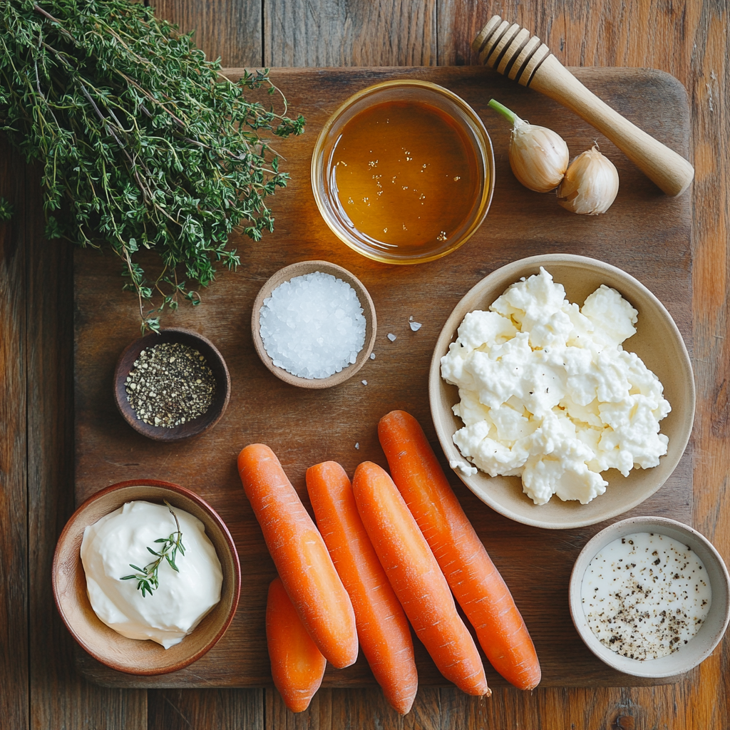 roasted carrots with whipped ricotta ingredients