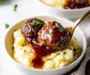 BBQ Meatballs and Mashed Potatoes