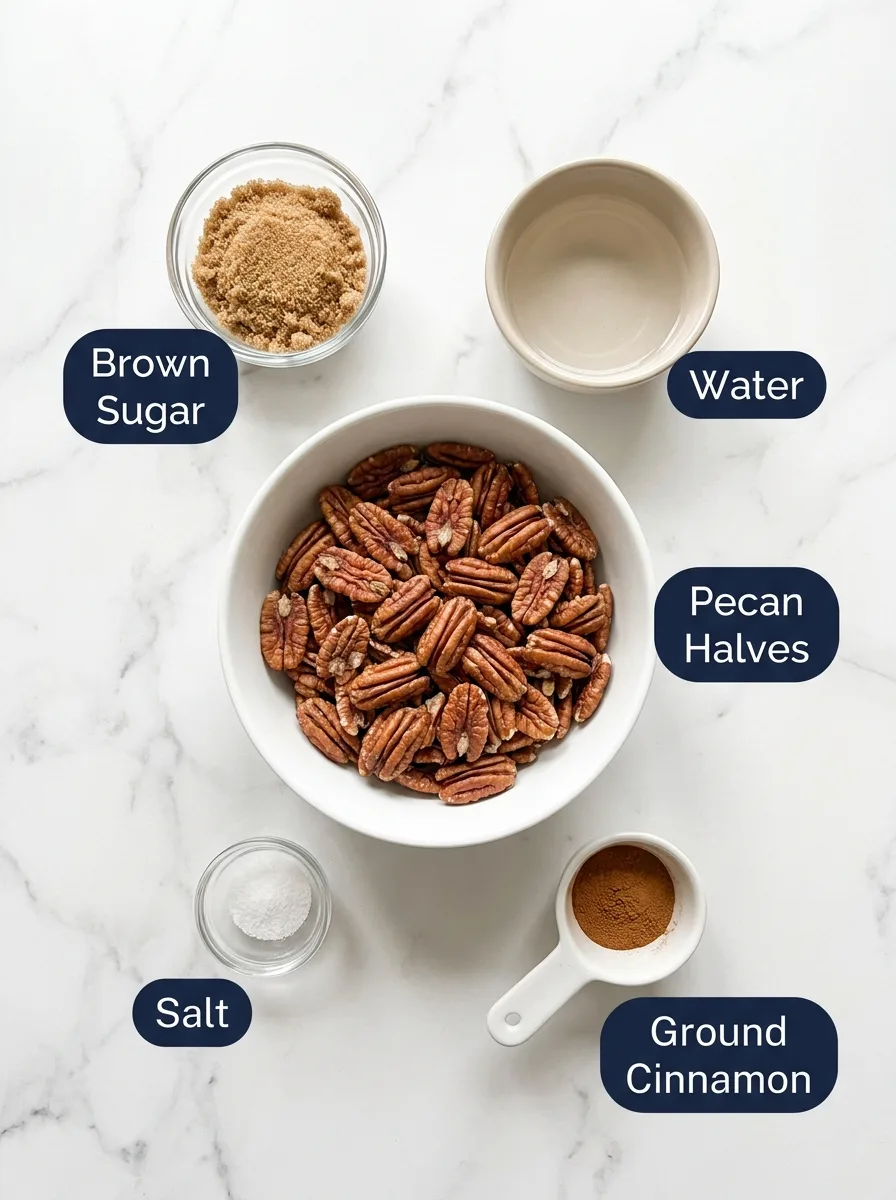 Candied Pecans with Brown Sugar ingredients
