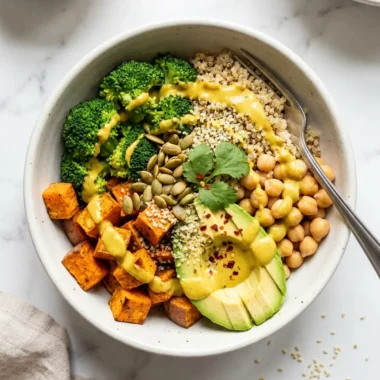 Anti-Inflammatory Glow Bowl with Turmeric Tahini finished recipe